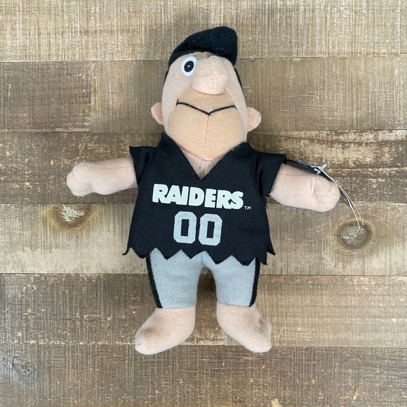 Vintage‎ 1994 Hanna-Barbera Fred Flintstone Oakland Raiders NFL Plush Doll Toy - Picture 1 of 4